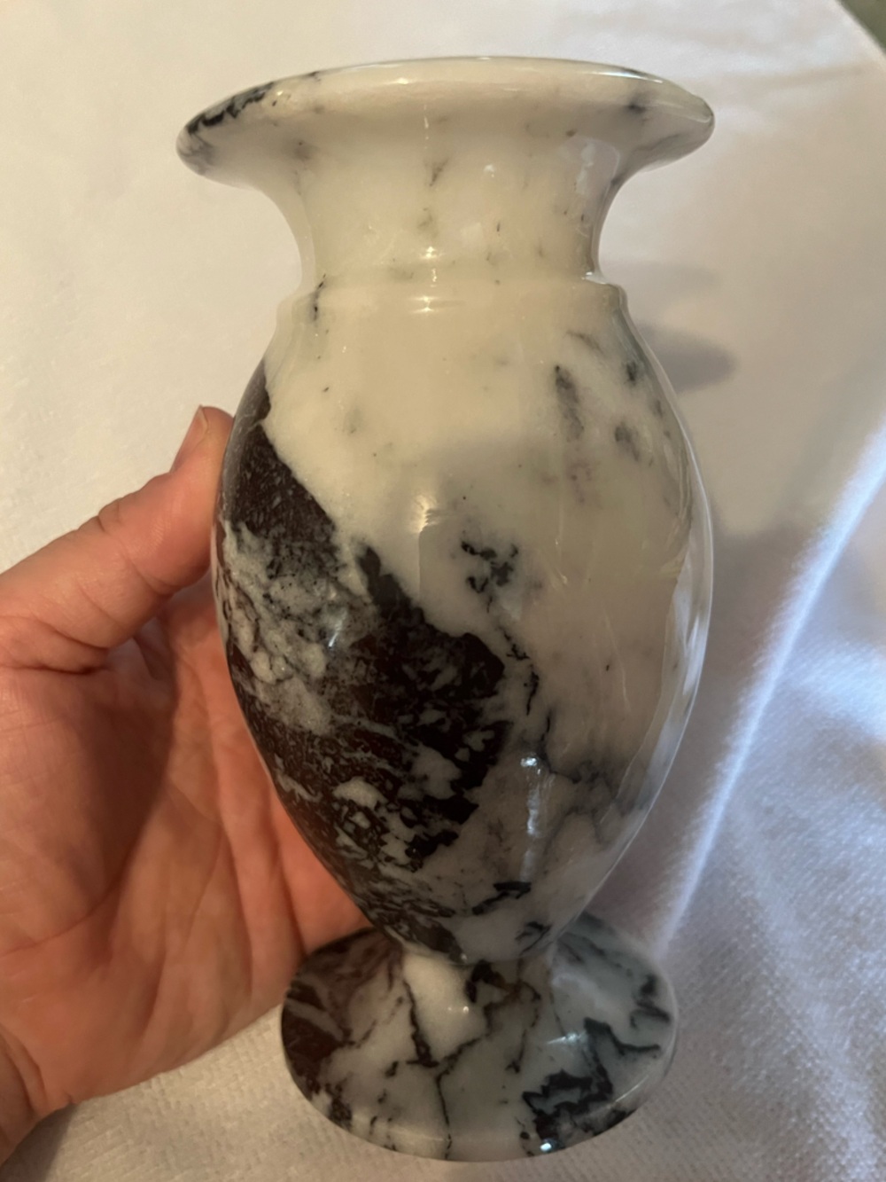 Marble Accent Vase in White and Black
